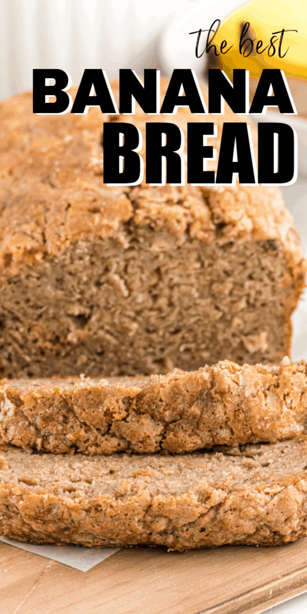 Banana bread is a staple breakfast bread that's naturally sweetened with ripe bananas and is topped with a sugary mix of brown and white sugar.