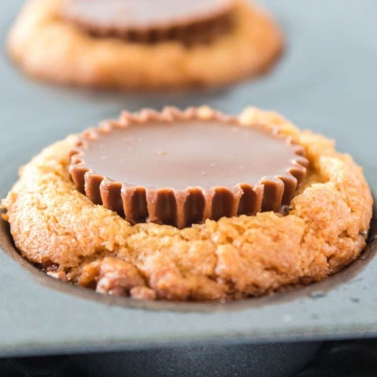 close up of peanut butter cup cookie