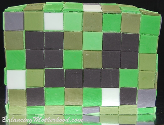 Minecraft cake: Minecraft Creeper birthday cake