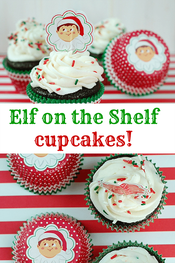 Super cute ELF on the SHELF cupcakes. 