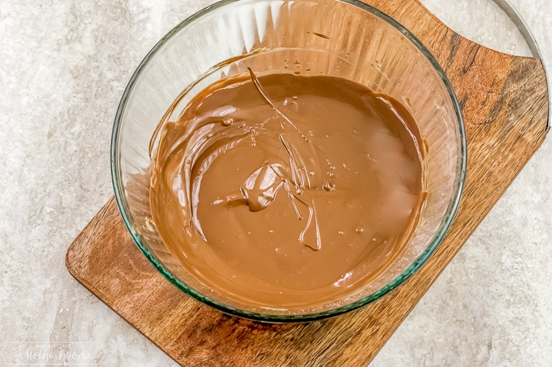 melted chocolate and peanut butter 