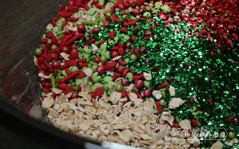 oats, glitter, and sprinkles for reindeer food