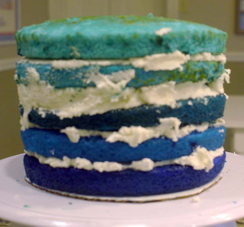 undersea cake ombre cake layers inside the cake
