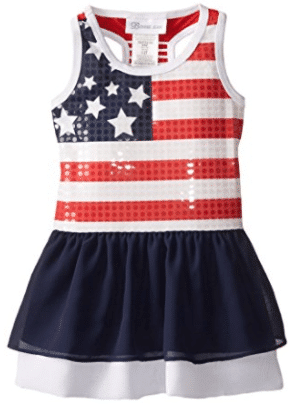 JVNSS July 4Th Independence Day Retro American Flag Comfort Little Baby Girls Flounced T Shirts Outfits for 2-6T Baby Girls