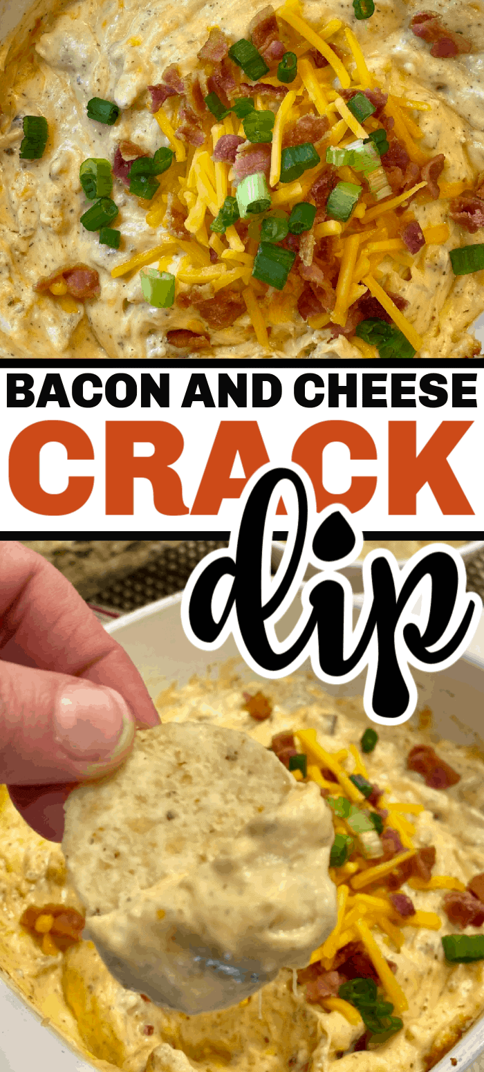 This crack dip recipe is the most addictive dip there is - hence the name! It's a warm and cheesy dip full of ranch flavors with the amazing bacon flavor added in!