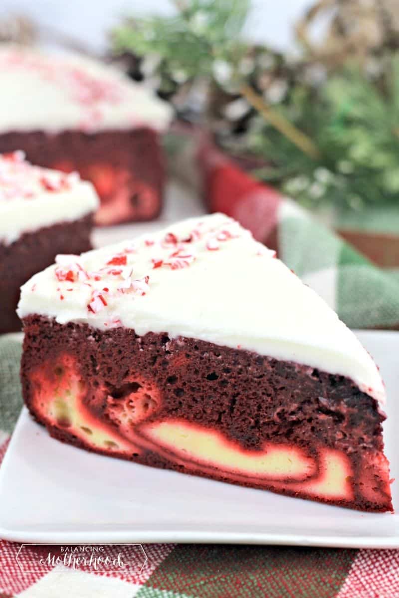 red velvet candy cane cheesecake