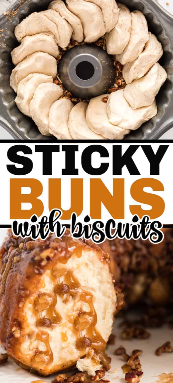 Sticky buns with biscuits is a simple breakfast treat that combines refrigerator biscuits, butter, syrup, brown sugar, and cinnamon, then topped with pecans. It's easier to make than monkey bread! It's warm and soft and the perfect compliment to your cup of coffee. 