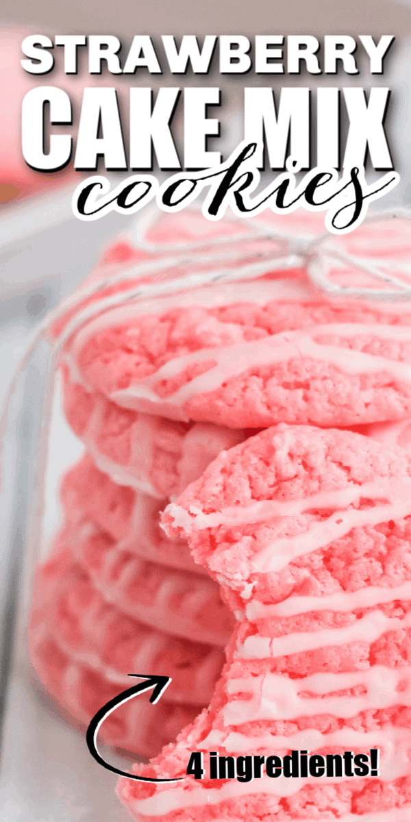 These 4-ingredient Strawberry Cake Mix Cookies are the softest cookies and are full of strawberry flavor. They are simple and delicious treat that you can enjoy all year long. With a few basic steps, you will have this strawberry cake mix cookie recipe ready to enjoy in just a few minutes. 