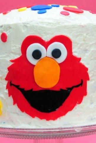 Elmo fondant birthday cake