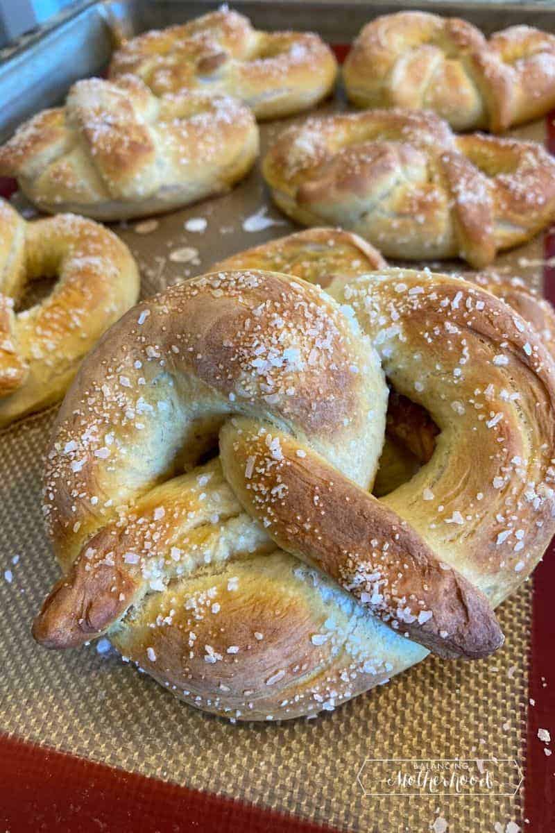pretzels out of oven