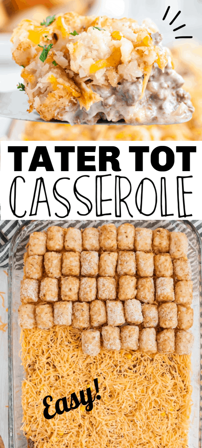 Tater Tot casserole recipe is perfect comfort food and entire meal all in one! This tasty dish is full of incredible flavors that make it a delicious meal any day of the week. It combines ground beef, cheese, vegetables, and is topped with crispy golden tater tots. It's sure to become a family favorite. 