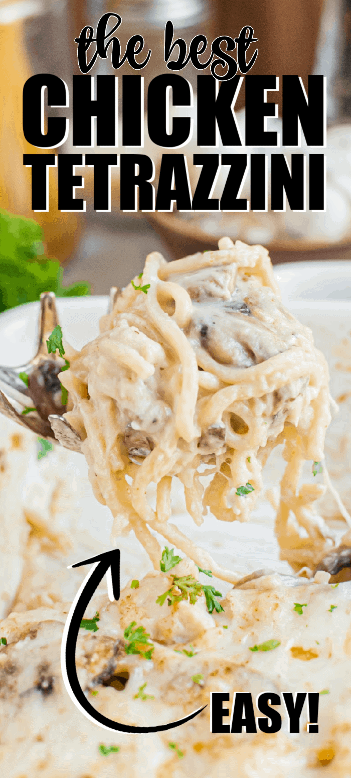 Chicken tetrazzini is a hearty comfort classic dish as it combines creamy pasta, and is loaded with juicy chicken, and fresh mushrooms into a delicious and easy pasta bake ready in less than an hour! It is the perfect dish for a busy weeknight meal with the family. 