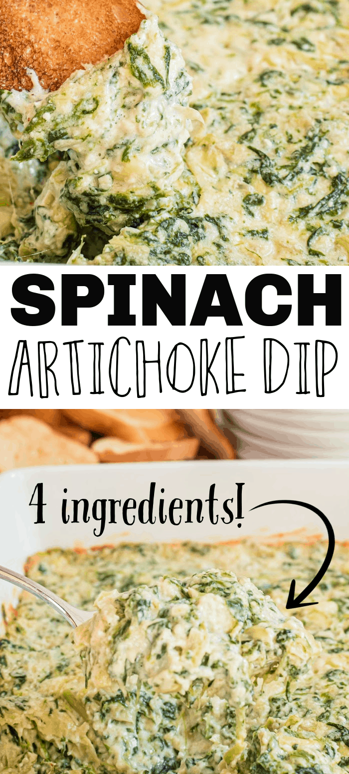 Spinach artichoke dip is seriously delicious with a creamy parmesan base and chopped artichokes and spinach warmed to perfection!
