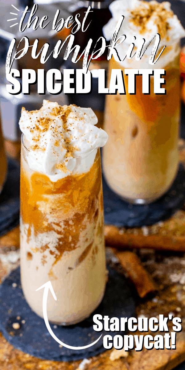 This iced Pumpkin Spice Latte is the perfect treat to make at home and tastes just like Starbuck's, full of creamy pumpkin and all the fall spices. 