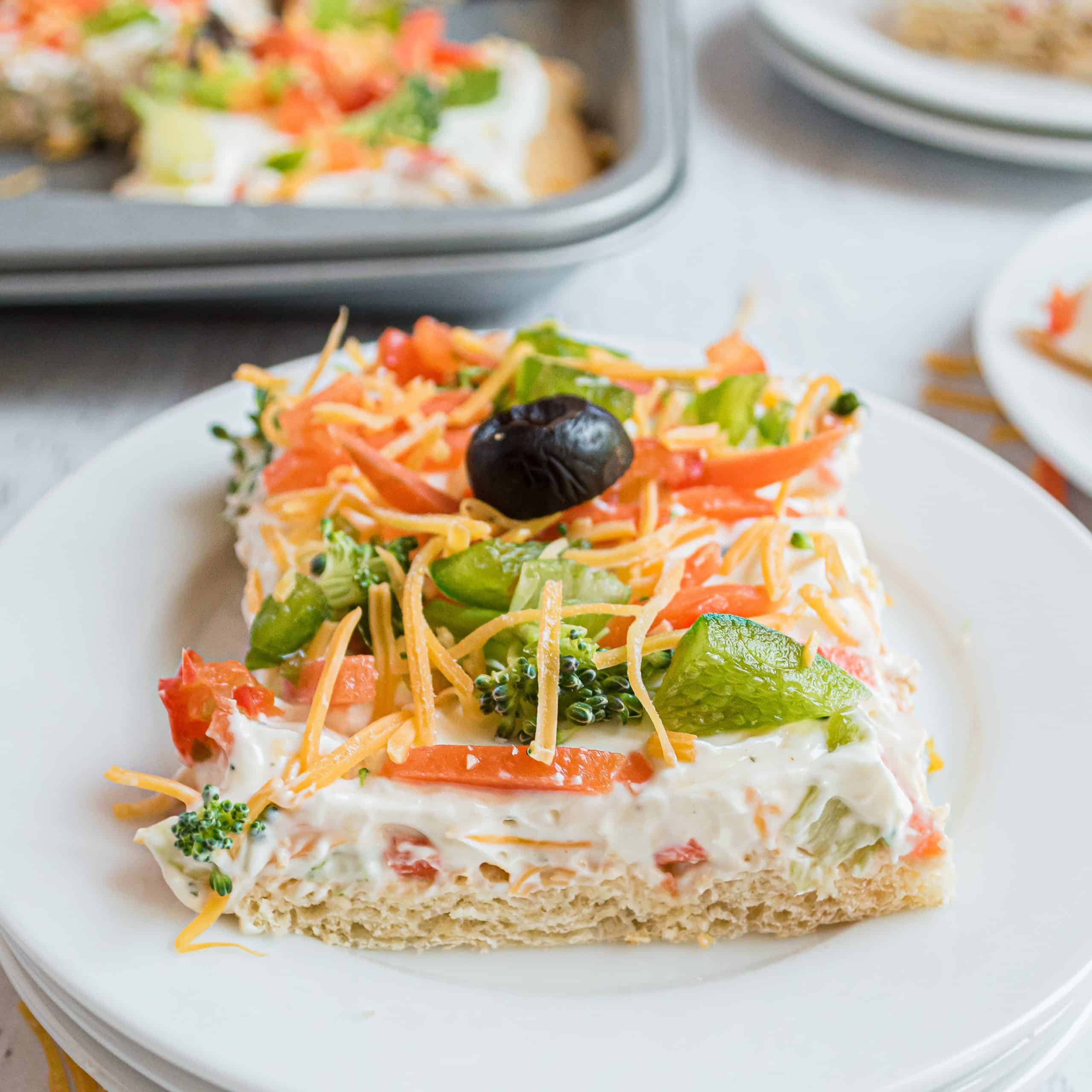 veggie pizza recipe with ranch dressing packet and sour cream Crescent Roll Veggie Pizza