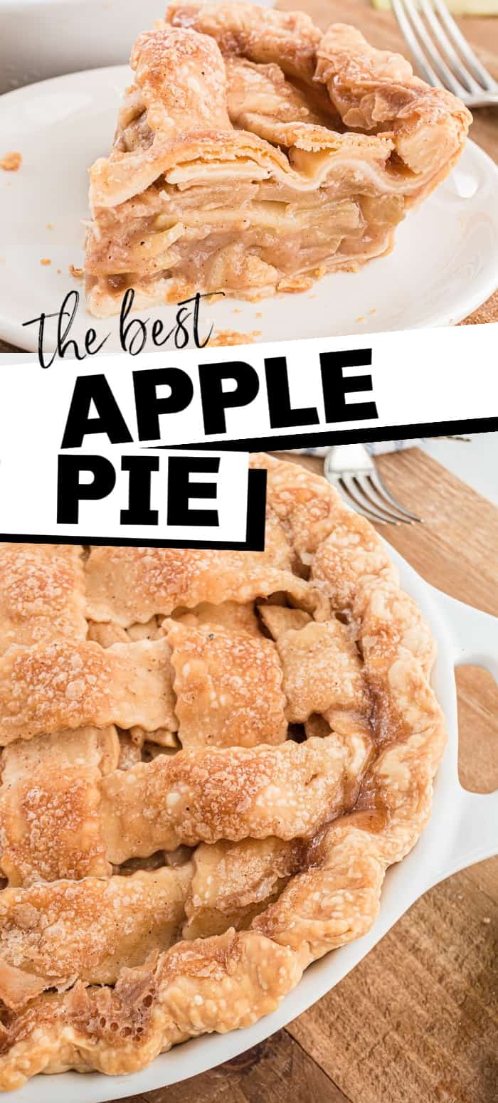 This homemade apple pie is piled high with apples and topped with a caramel sauce that make make an amazing crust. 