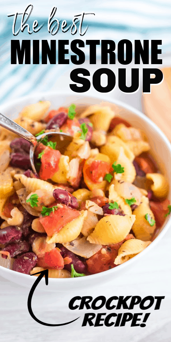 Dinner doesn’t get any easier than this slow cooker minestrone soup. It's one of the easiest soups to make as it consists of adding your favorite minestrone ingredients to your crockpot and letting them simmer to perfection! 