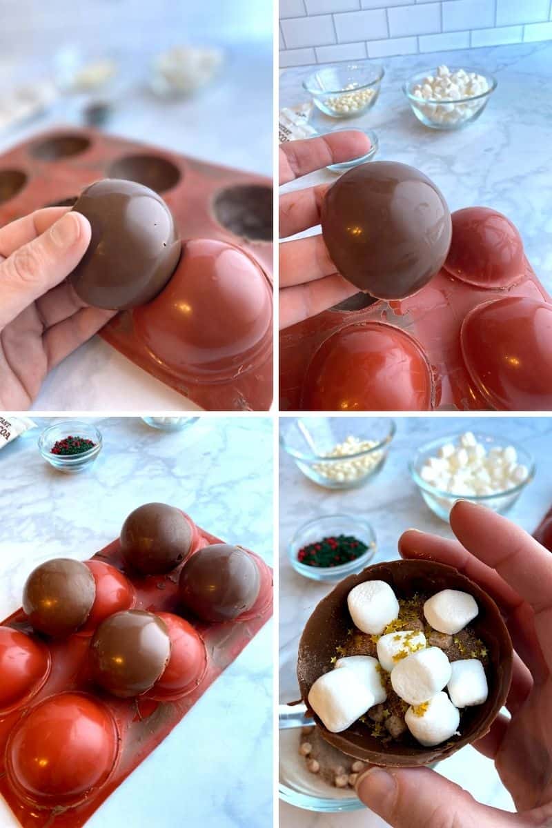 taking chocolate shells out of the mold