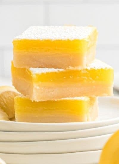 three lemon bars stacked