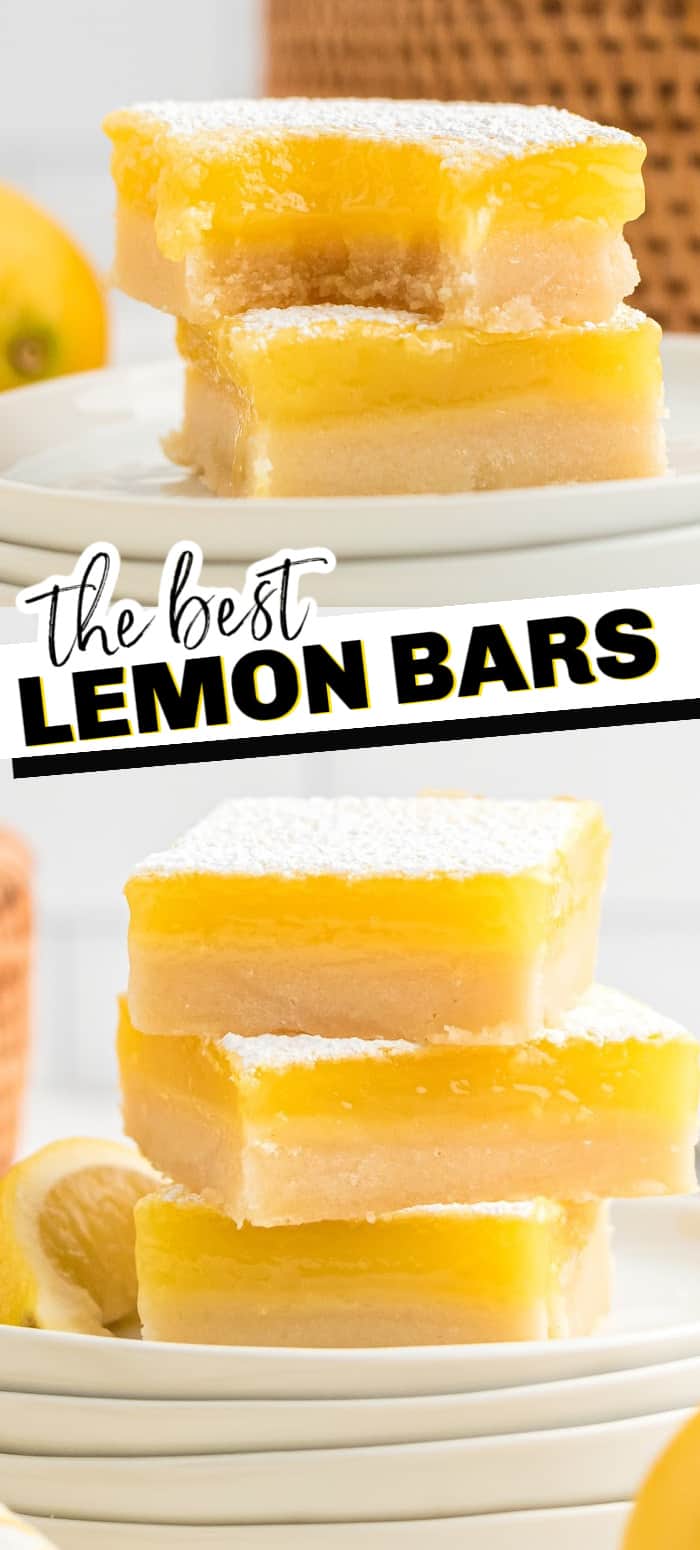 Lemon Bars with shortbread crust are a classic lemon treat with buttery crust and a refreshing tangy lemon filling. With only a few, simple ingredients and some fresh lemons, you'll have an irresistible lemon treat perfect for Easter, potlucks, or any occasion.