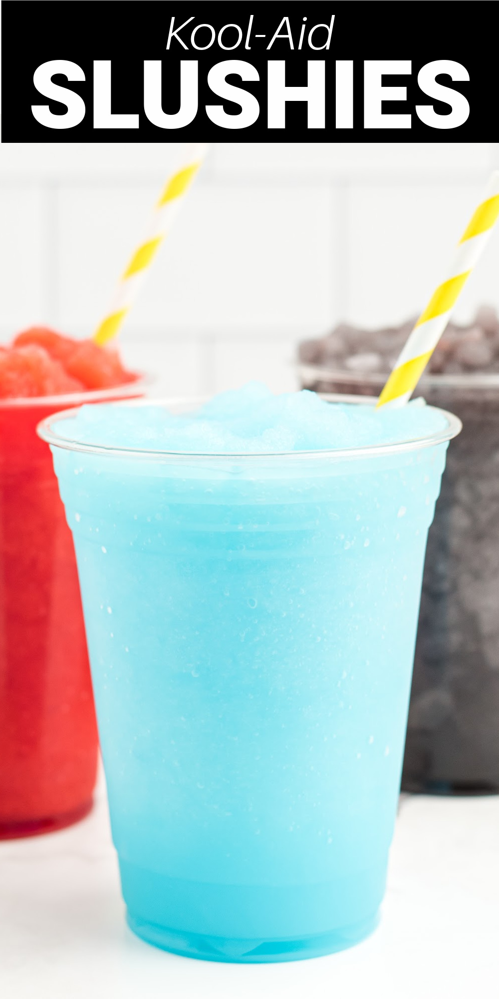Kool-Aid Slushies are easy four-ingredient homemade slushies that you can make in a variety of flavors. They are the perfect cool down drink on a hot summer day.