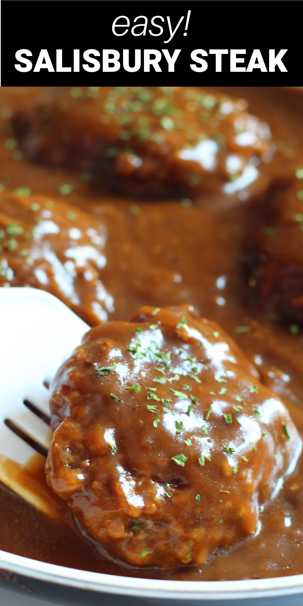 This easy Salisbury Steak recipe is classic comfort food like your mom used to make. It's perfectly seasoned beef patties served with a rich brown gravy.