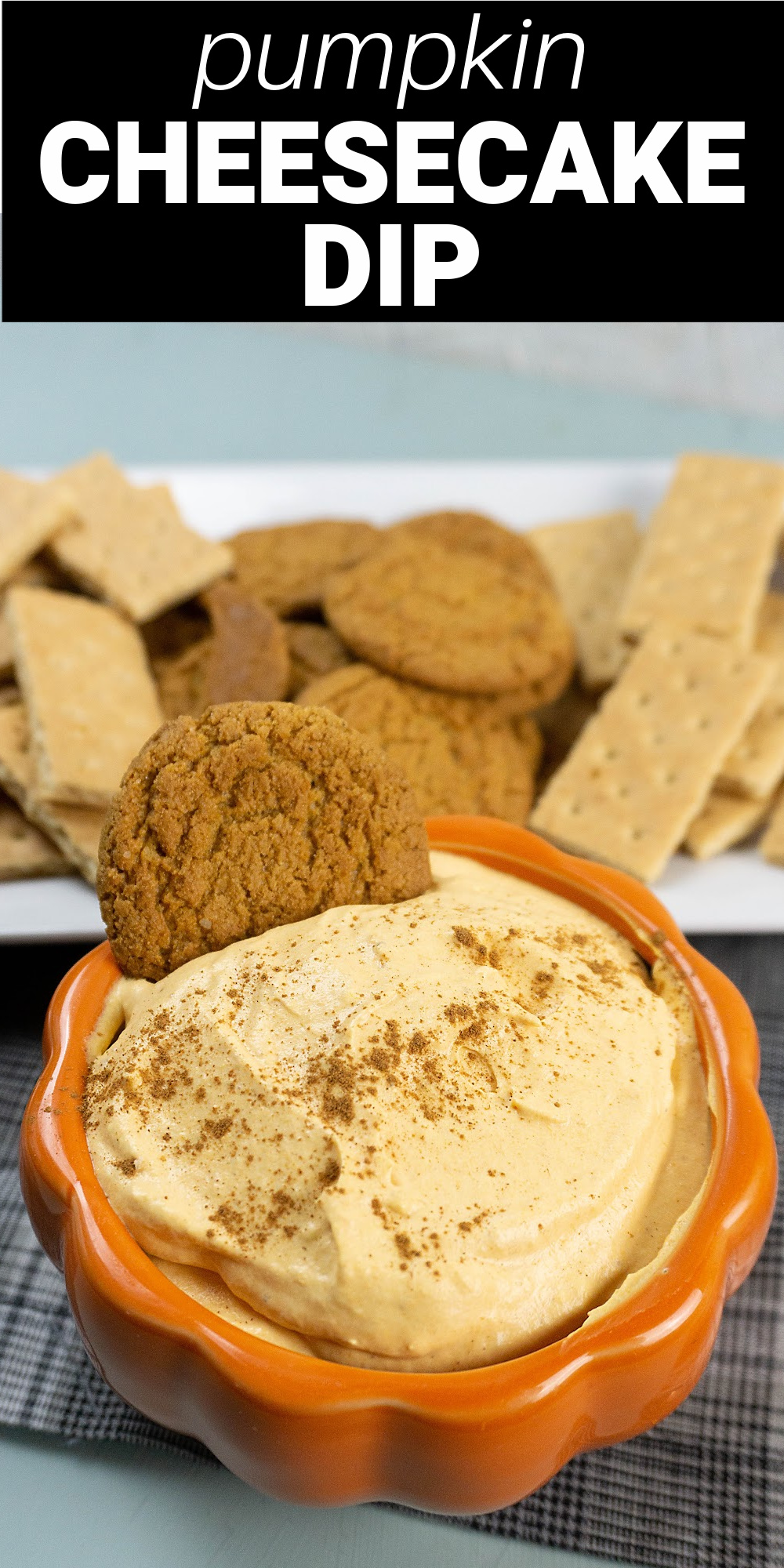 This easy Pumpkin Cheesecake Dip is a creamy snack full of everyone's favorite fall flavors. Made with just 4 ingredients it can be a sweet appetizer or fun dessert.
