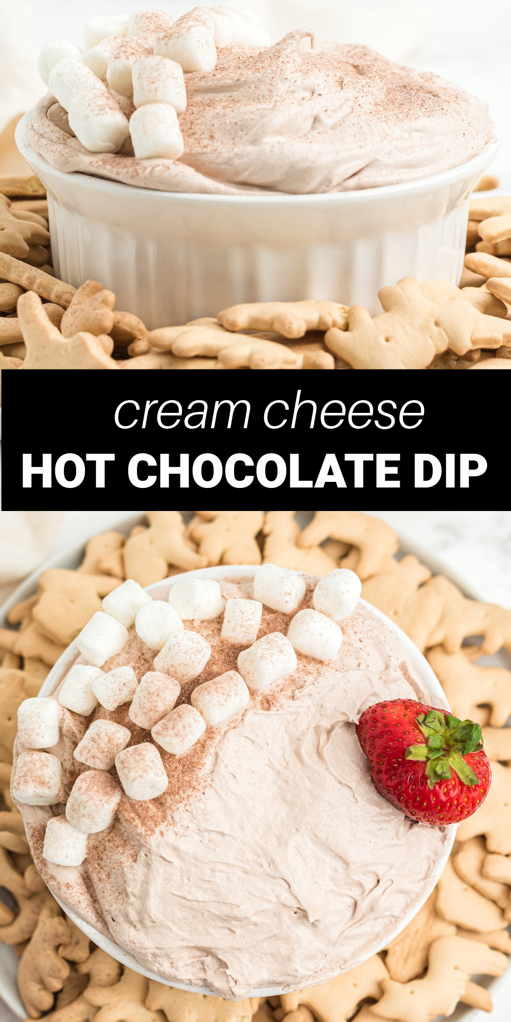Hot Chocolate Dip is the perfect no-bake sweet treat to enjoy and serve during the holidays and throughout the cold winter months. Turn regular hot cocoa mix and marshmallow cream into a super creamy, super chocolatey appetizer or dessert - with only 5 ingredients!
