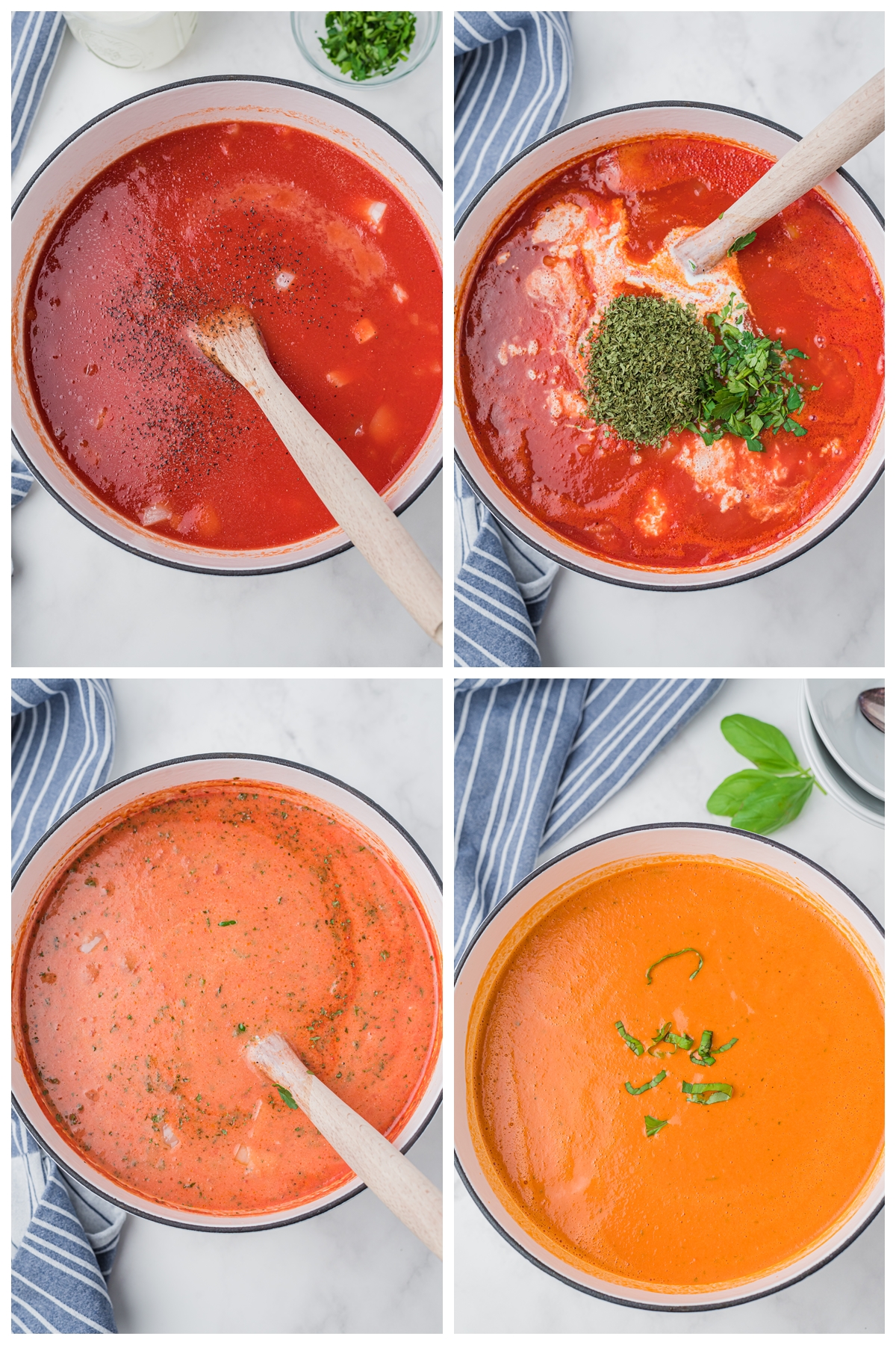Procedure of cooking a tomato soup