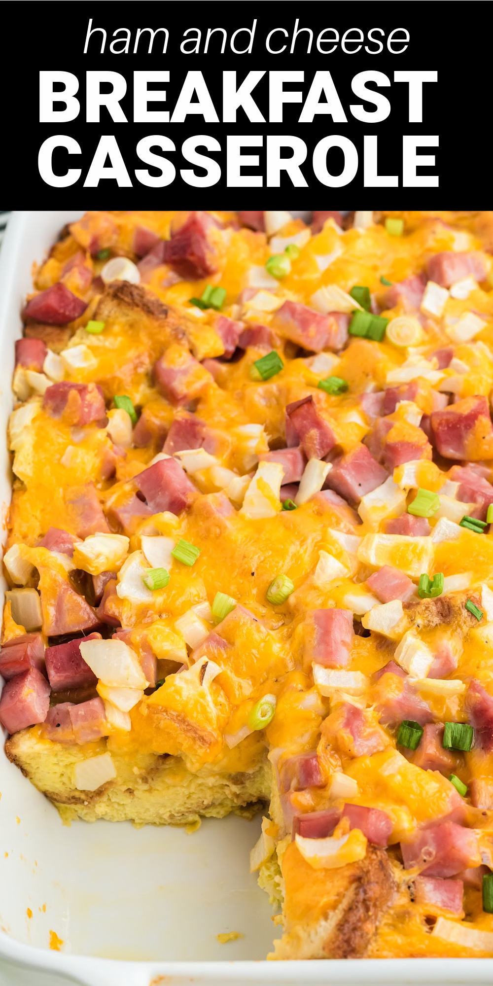 This Ham and Cheese Breakfast Casserole is a comforting flavor-packed breakfast casserole for the entire family to enjoy! Starting with a base of soft white bread, delicious ham and melted cheese are suspended in a creamy egg filling and baked until golden brown.