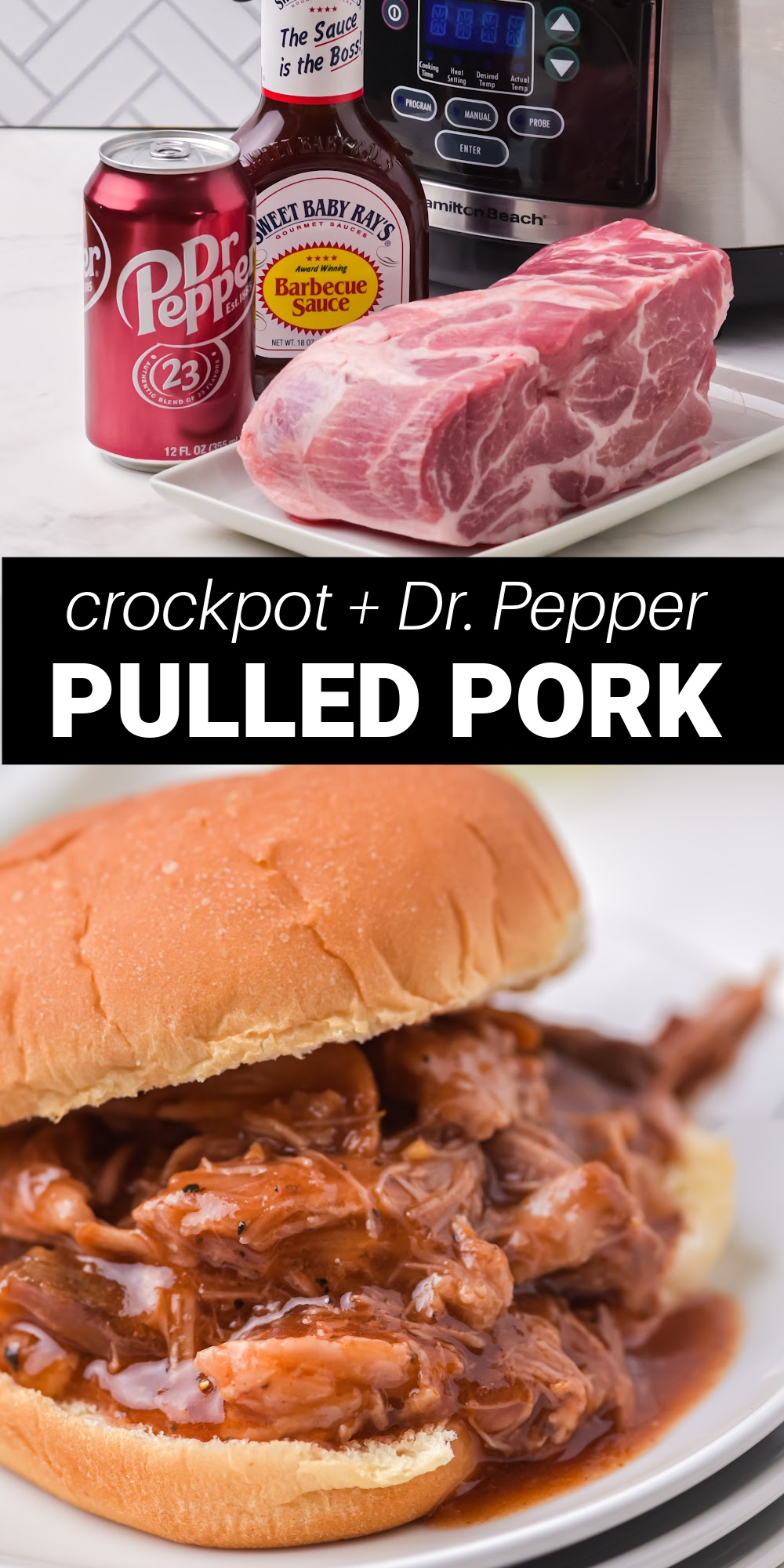 This sweet and savory Crockpot Dr. Pepper Pulled Pork is so incredibly juicy, flavorful and fall-apart tender. If you're looking for the perfect stress-free meal, you've come to the right place. This recipe is ideal for an easy lunch or dinner option, or for those times when you are feeding a hungry crowd.