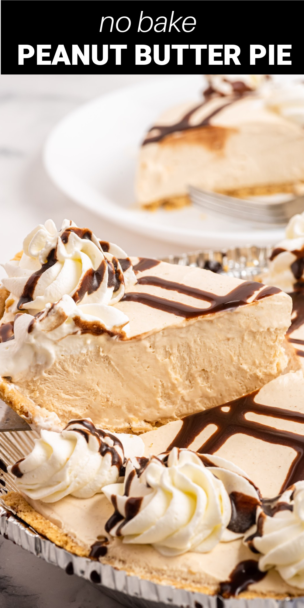 This easy No Bake Peanut Butter Pie is a silky smooth, rich and decadent dessert sure to please all the peanut butter fans in your life!