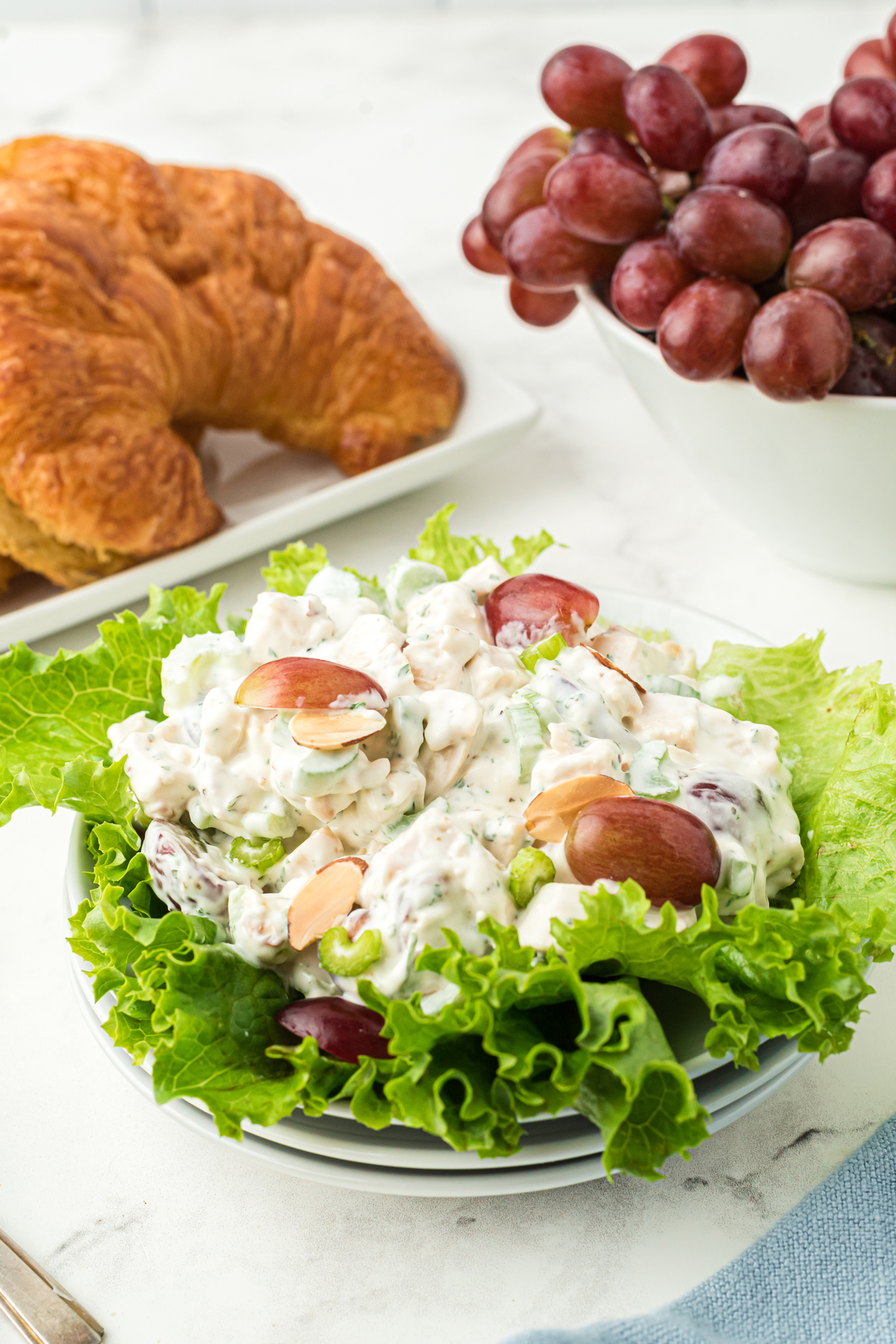 An upclose photo of Neiman Marcus Chicken Salad. 