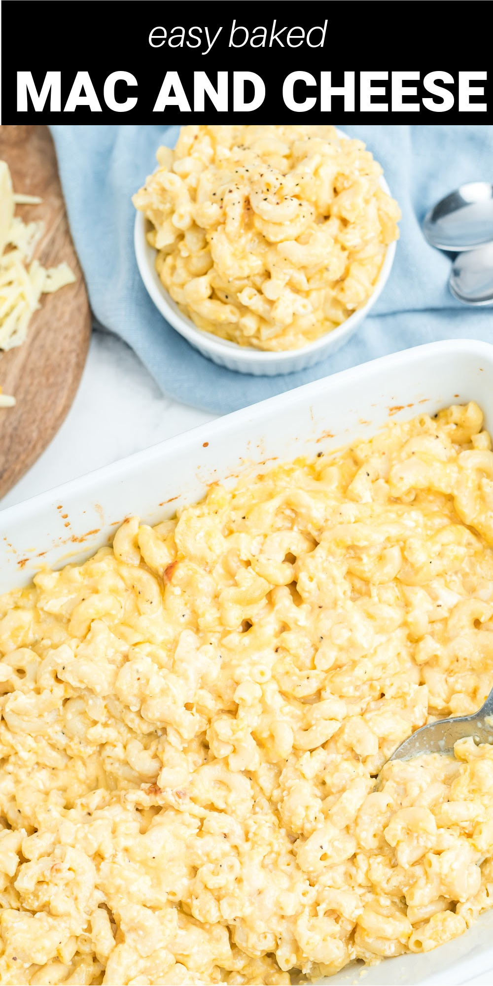 This easy Baked Mac and Cheese is the next level to your Mac and Cheese game that the whole family will love. It's a good old fashioned baked macaroni and cheese with creamy cheese sauce that's a classic mac and cheese!macaroni and cheese with creamy cheese sauce that's a classic mac and cheese!
