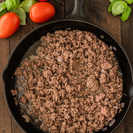 ground beef in pan