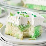 green and white cake with whipped topping