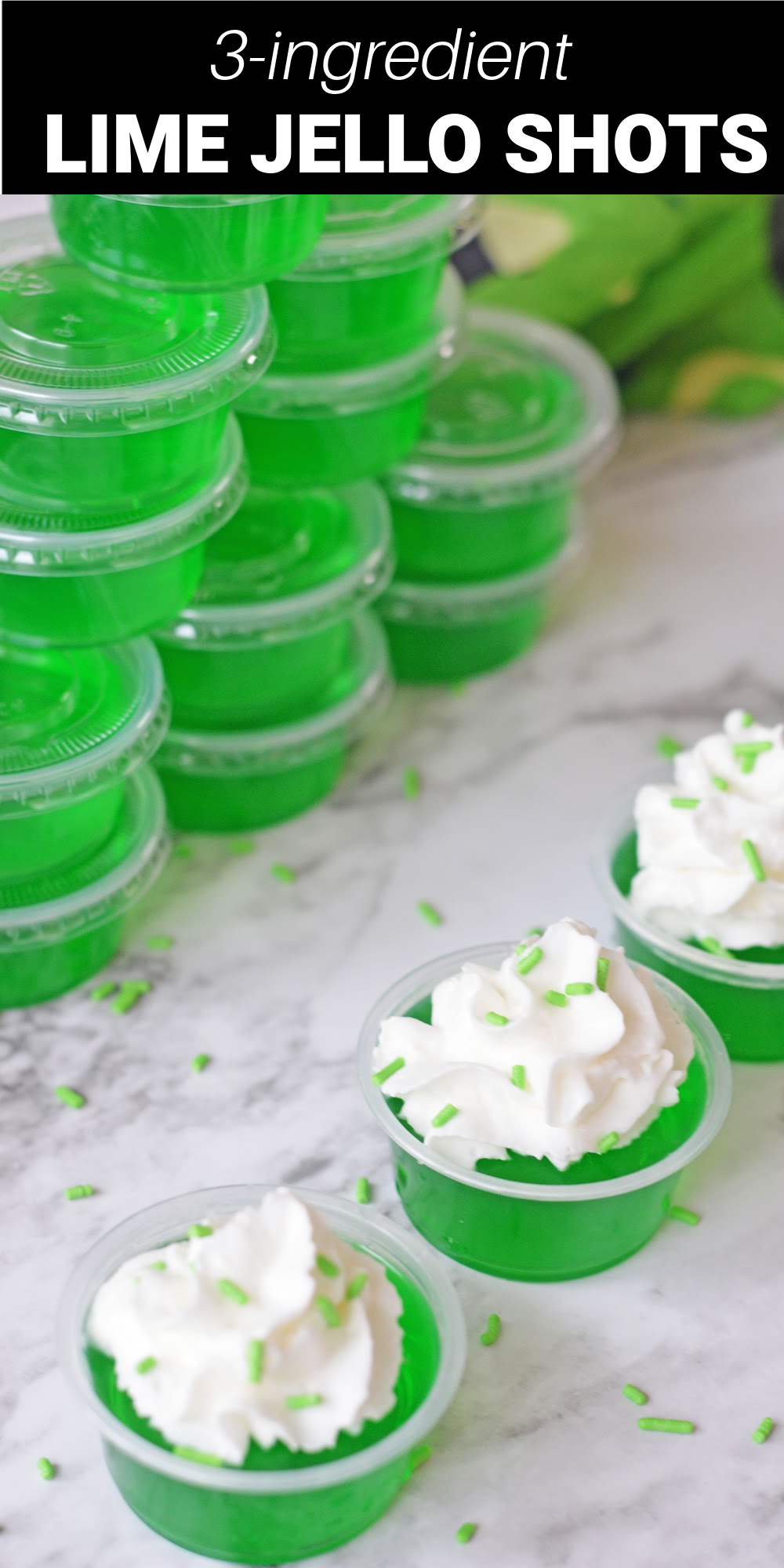 These vibrant Green Jello Shots are the perfect adult treat that are just in time for all your St. Patrick’s Day festivities. They’re an easy, delicious and funky twist on regular cocktail recipes that’s sure to be a huge hit with all of your party guests!