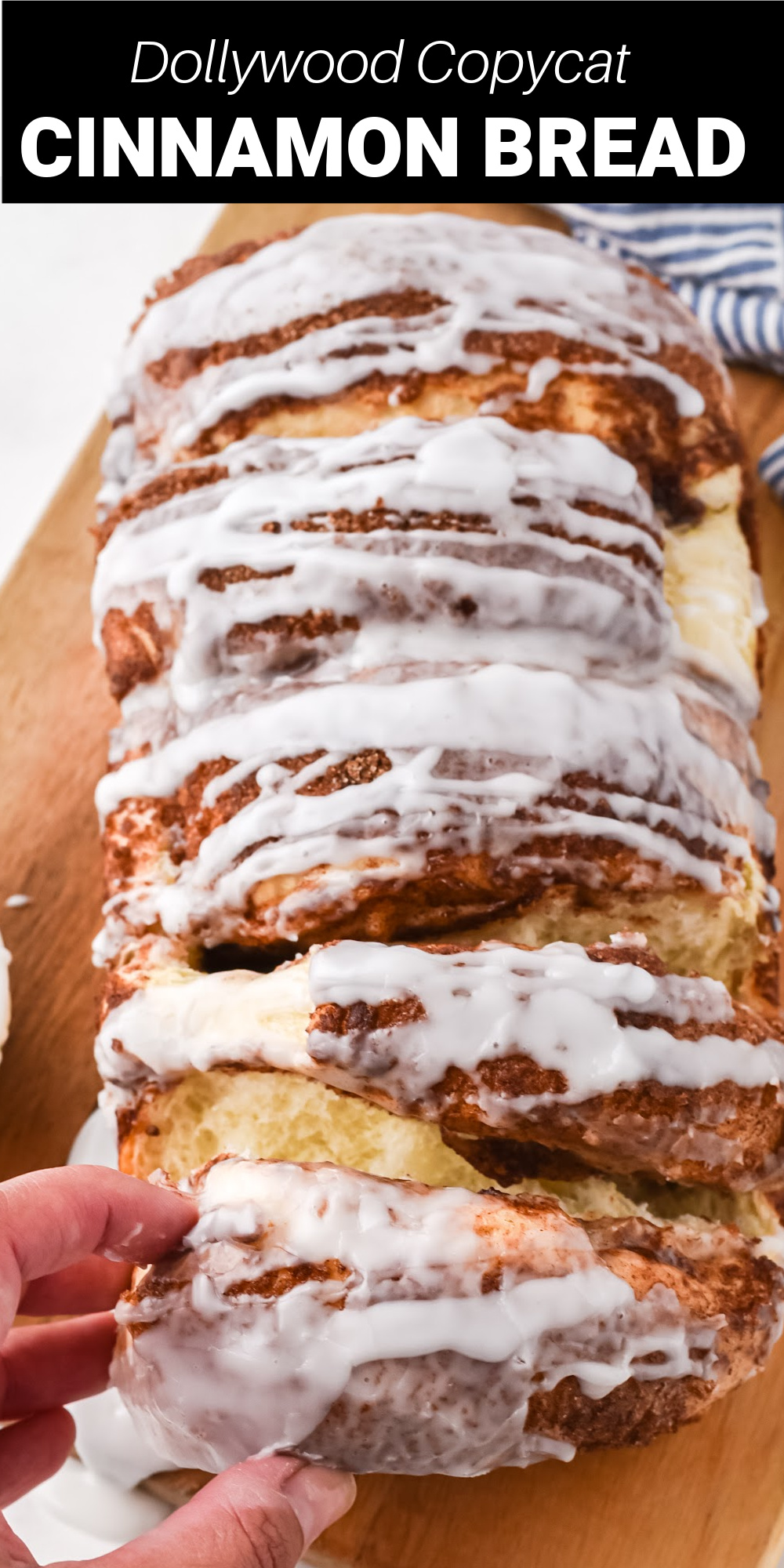 This warm and inviting pull apart Dollywood Cinnamon Bread is tender and moist and absolutely irresistible. Inspired by the cinnamon bread from the famous theme park, this is a quick and easy no-knead recipe that always turns out prefect, even for the most inexperience bakers.