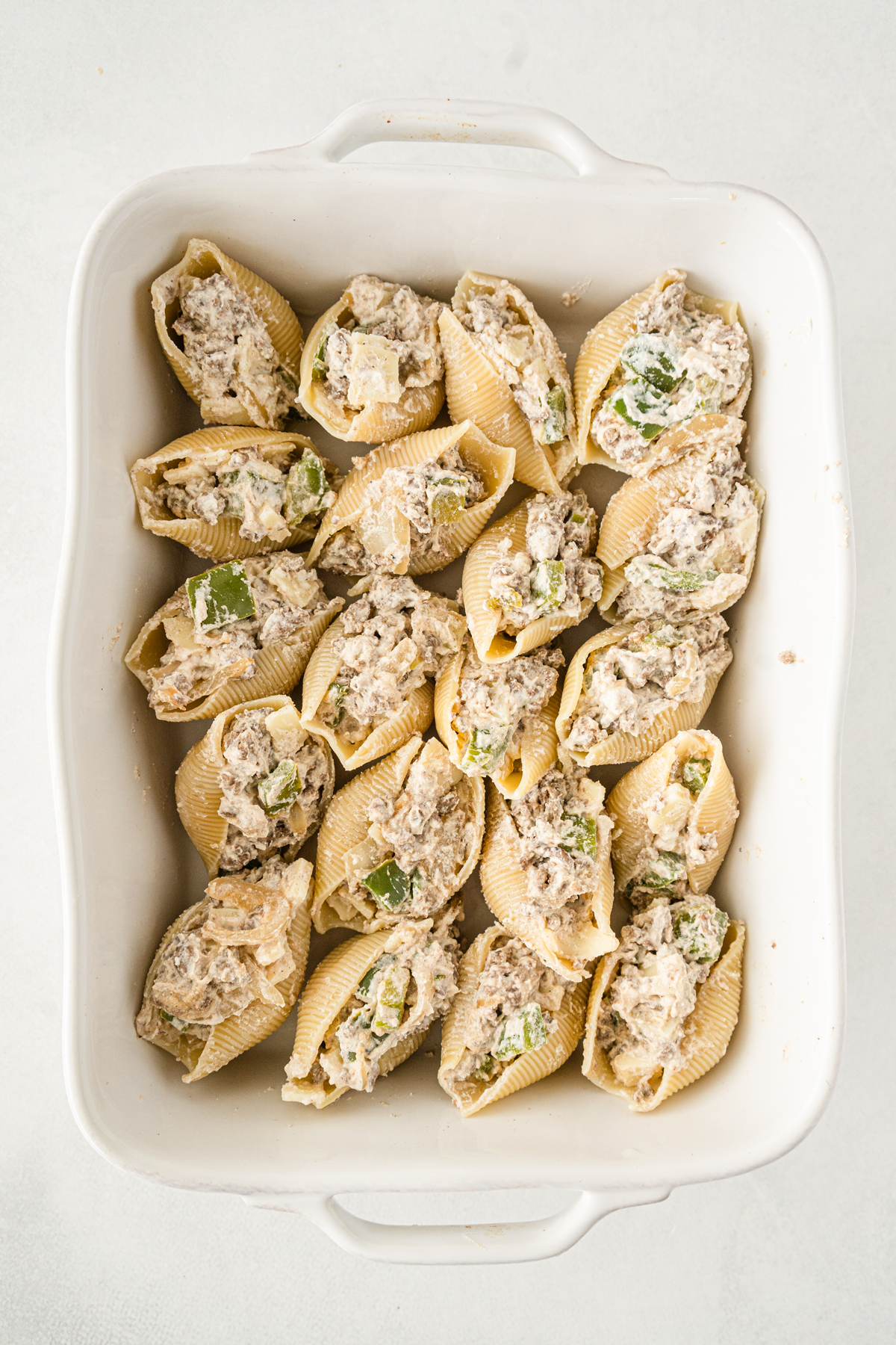 pasta shells stuffed with filling, no suace