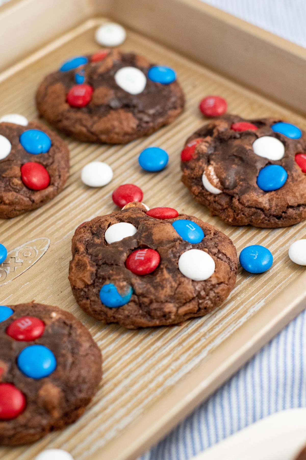 Fresh from the oven Red, White and Blue Brownie Cookies