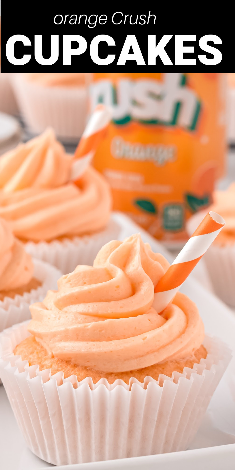 Orange Crush Cupcakes are soft, fluffy and moist cupcakes made with only two ingredients - a vanilla cake mix and a can of sweet and delicious orange Crush soda. This recipe is so great to have on hand when you need cupcakes in a pinch, and it’s so fun to make these with the kids!