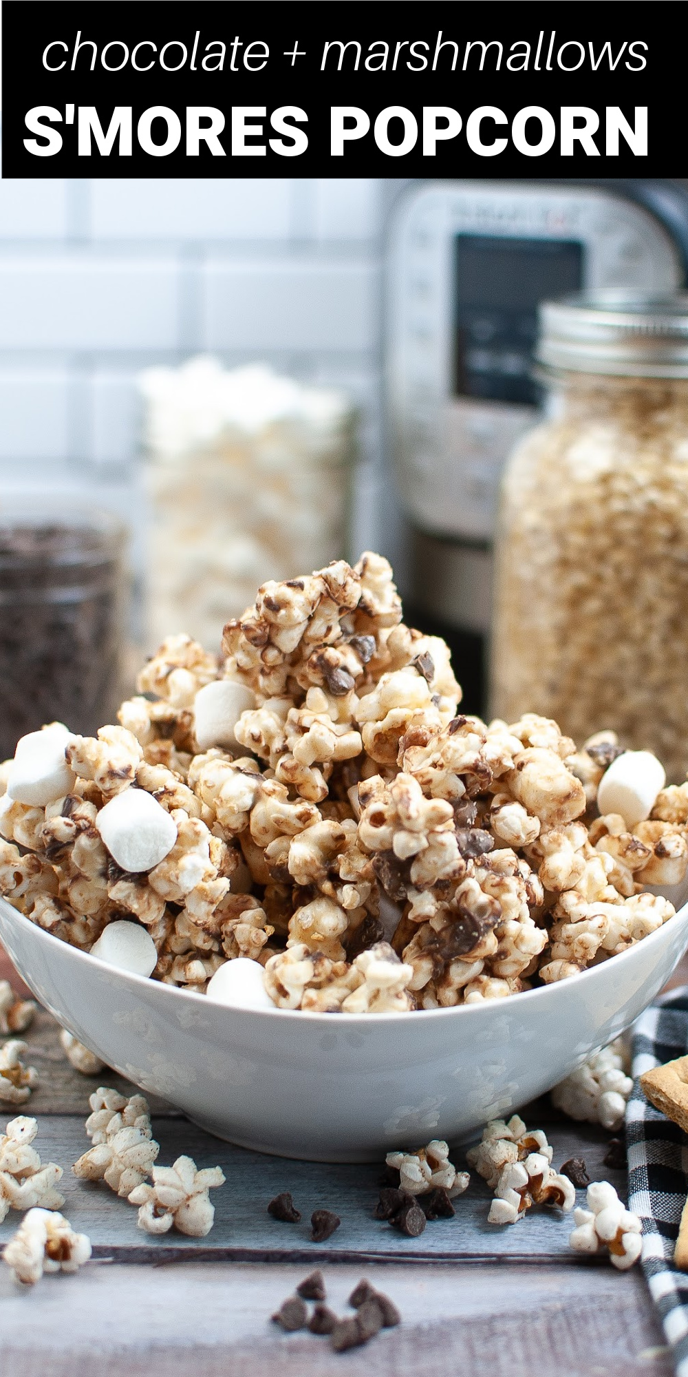 S'mores Popcorn has the best flavors found at all great campfires packed into delicious bite-sized pieces. Made with graham crackers, marshmallows, milk chocolate chips, and white chocolate, this recipe combines sweet and salty and comes together in just 10 minutes.