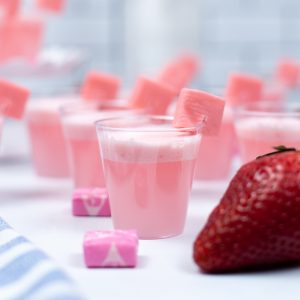 pink shots with Starburst candies