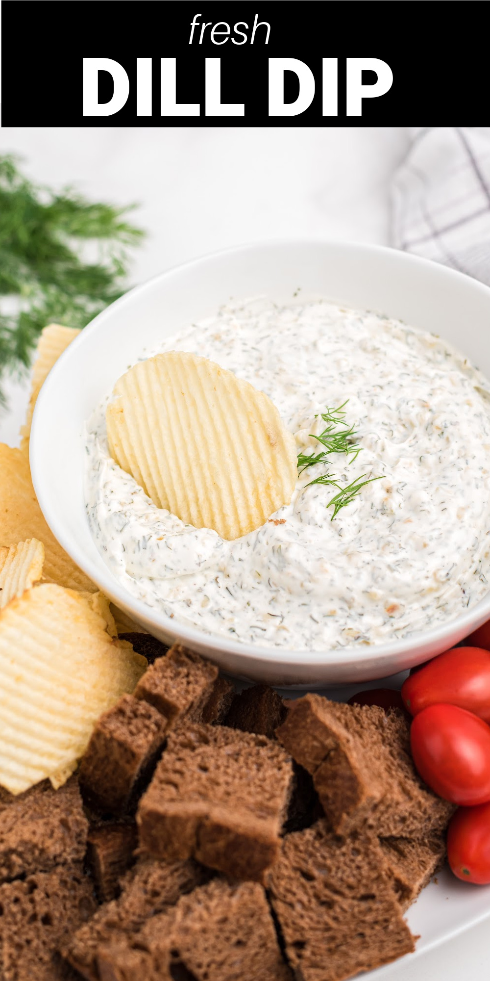 This simple yet delicious homemade Dill Dip Recipe is so easy to make and is SO much better than any packaged mix you can buy at the store. It's such a flavorful dip, you’ll want to serve it with everything from potato chips, pita chips, to fresh veggies. 