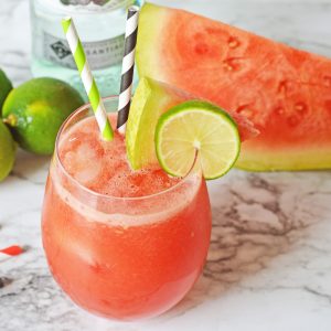pink drink with lime wedge