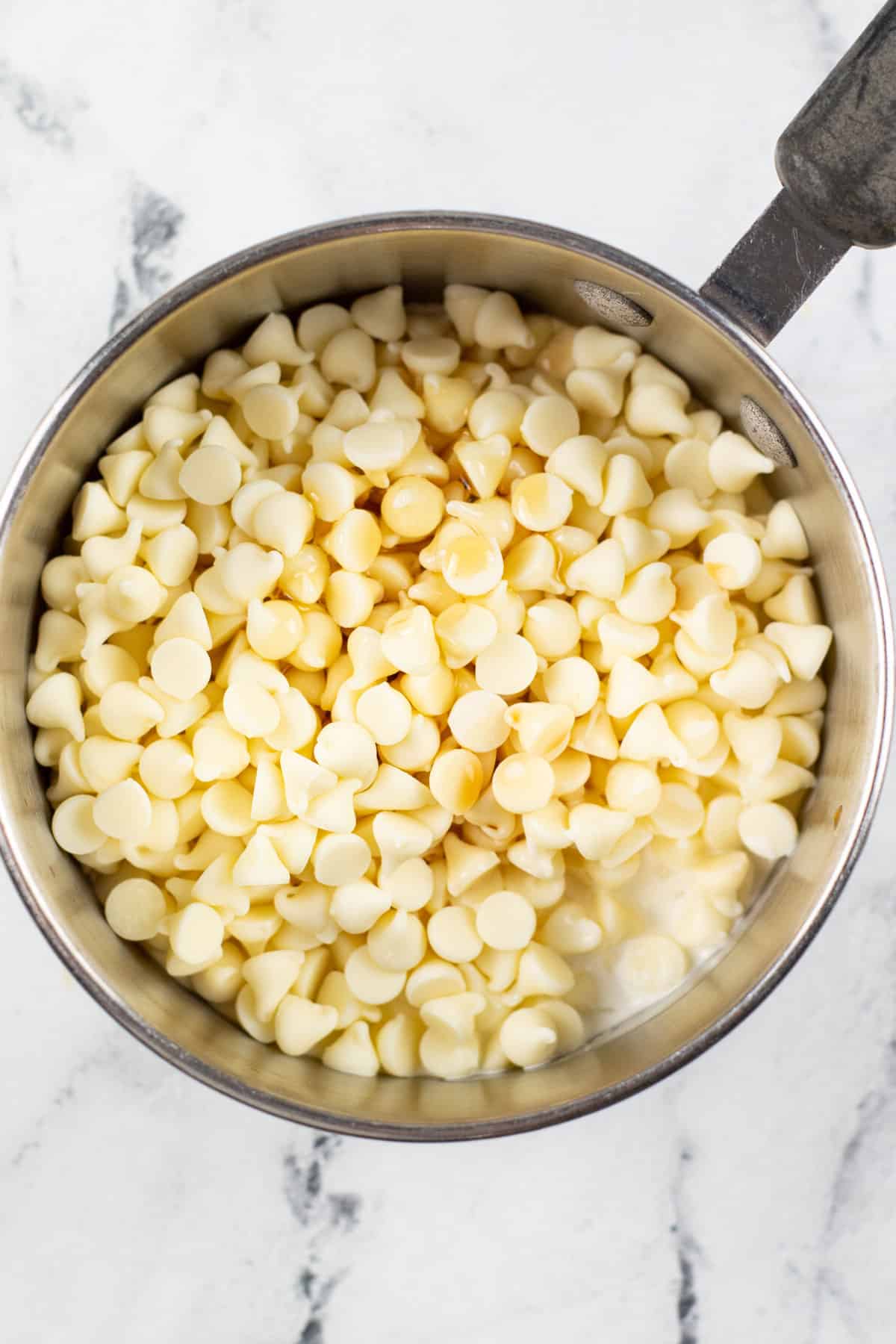 White chocolate chips for Layered Candy Corn Fudge
