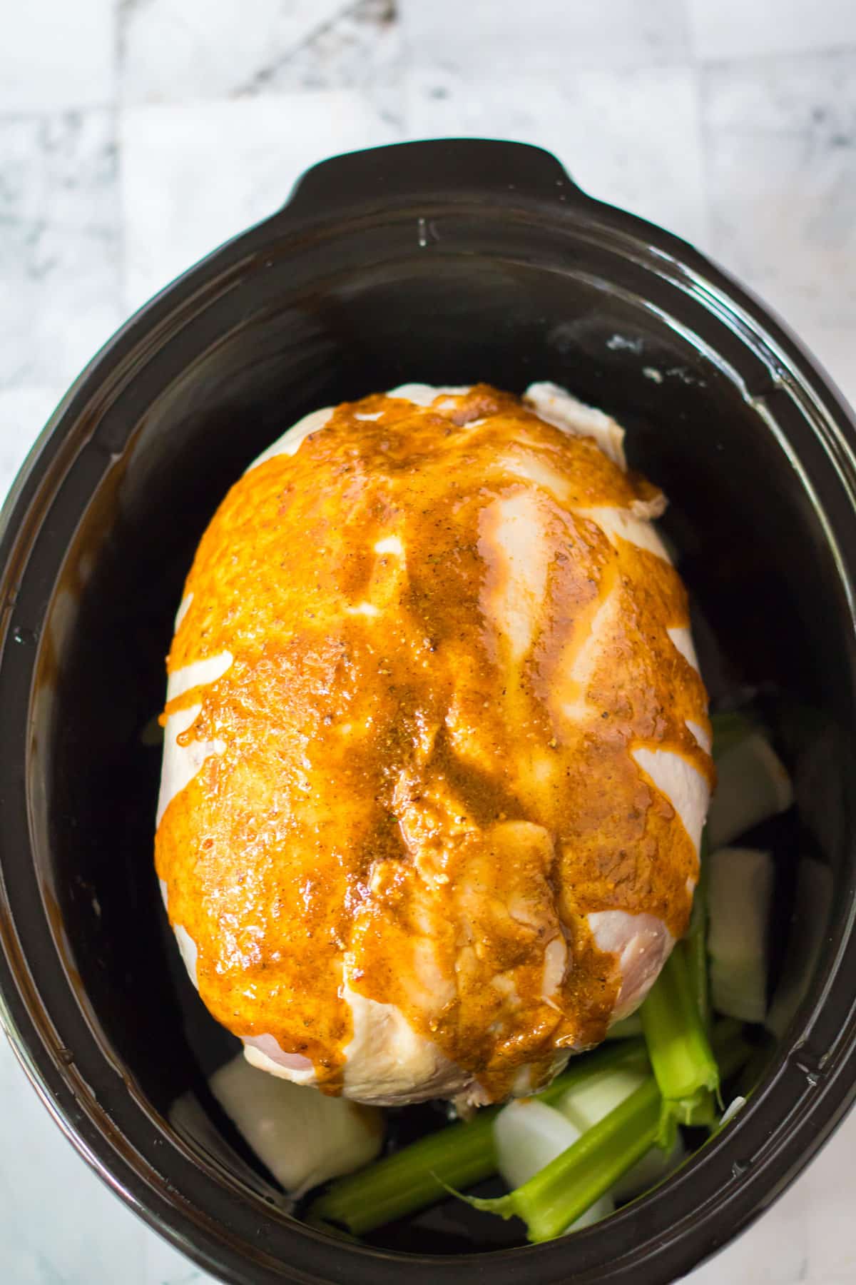 Process of preparing Slow Cooker Turkey Breast with Vegetables