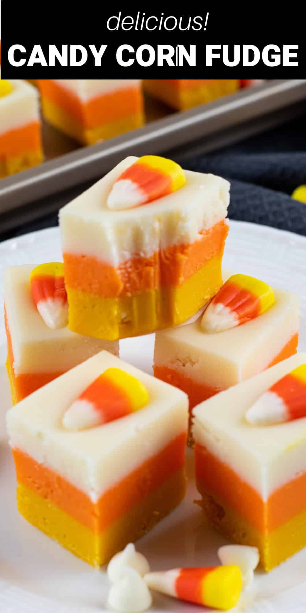 This white chocolate Layered Candy Corn Fudge is a fun and festive fall-themed treat that looks just like candy corn! With only a handful of ingredients and a few easy steps, you’ll have a rich and creamy layered candy confection that will get rave reviews at your next Halloween party. 
