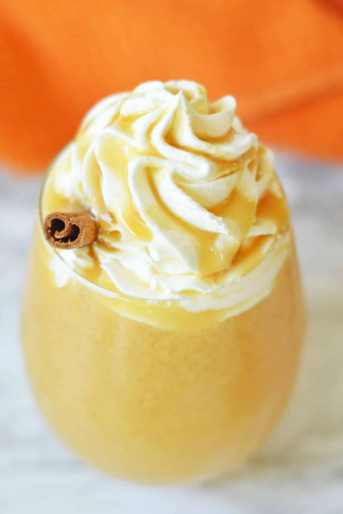 whipped cream on top of apple cider
