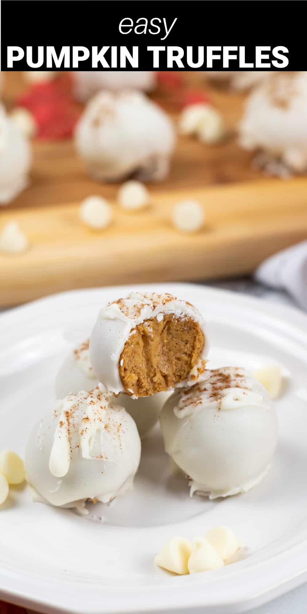 These pumpkin truffles are a rich and decadent dessert that’s perfect for the holiday season. They feature a creamy and sweet pumpkin cream cheese filling infused with pumpkin pie spice, covered in a smooth white chocolate coating, and decorated with your choice of festive and fun decorations. 
